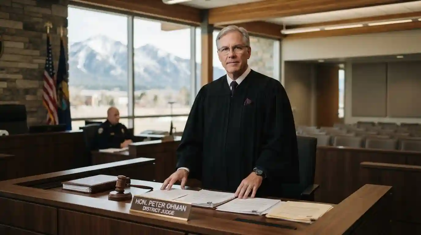 Peter Ohman represented in a Montana courthouse setting as a legal professional