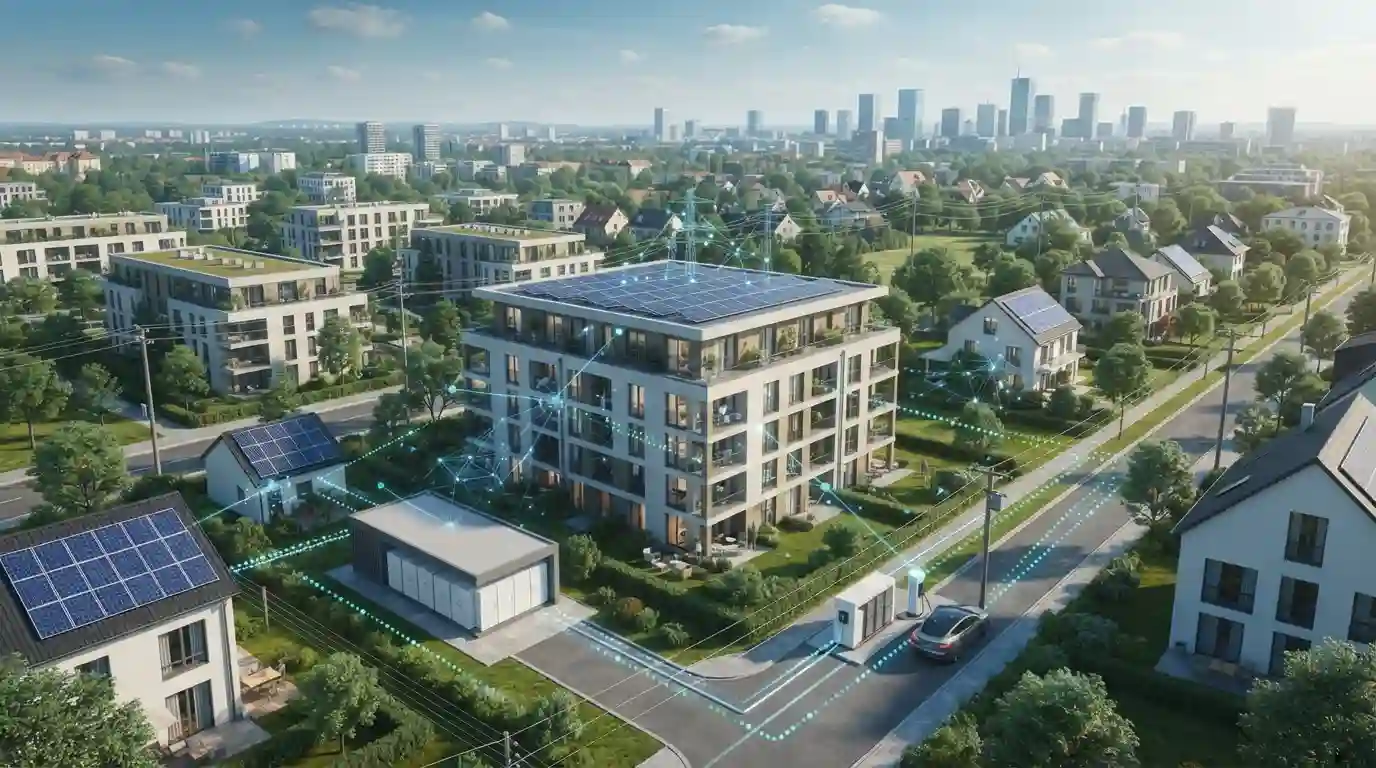 Solar-powered buildings connected through a blockchain-enabled energy trading network