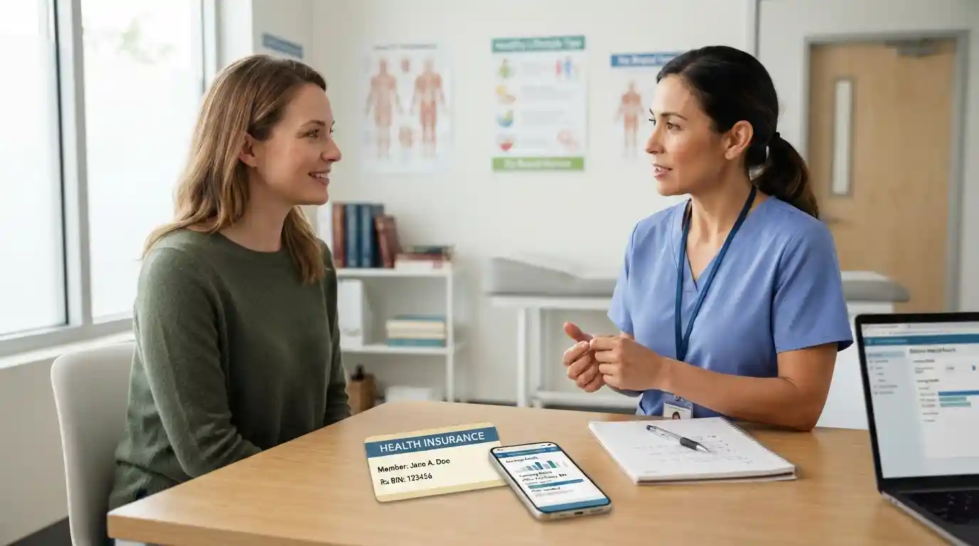 Patient discussing healthcare insurance coverage with a medical professional